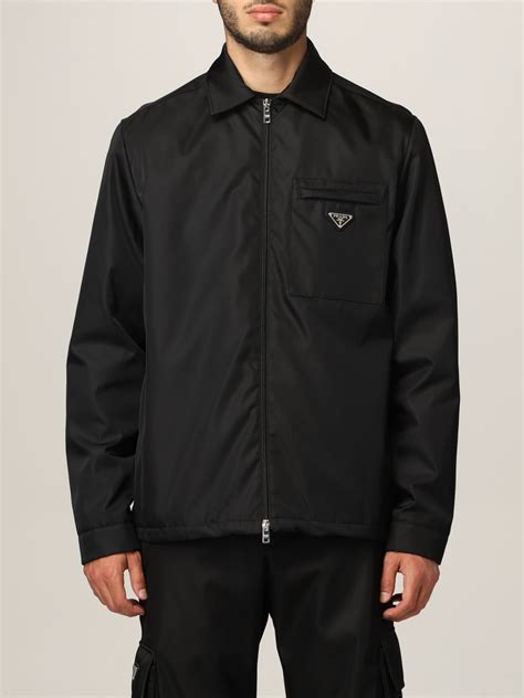 prada men's black jacket|Prada jacket men denim.